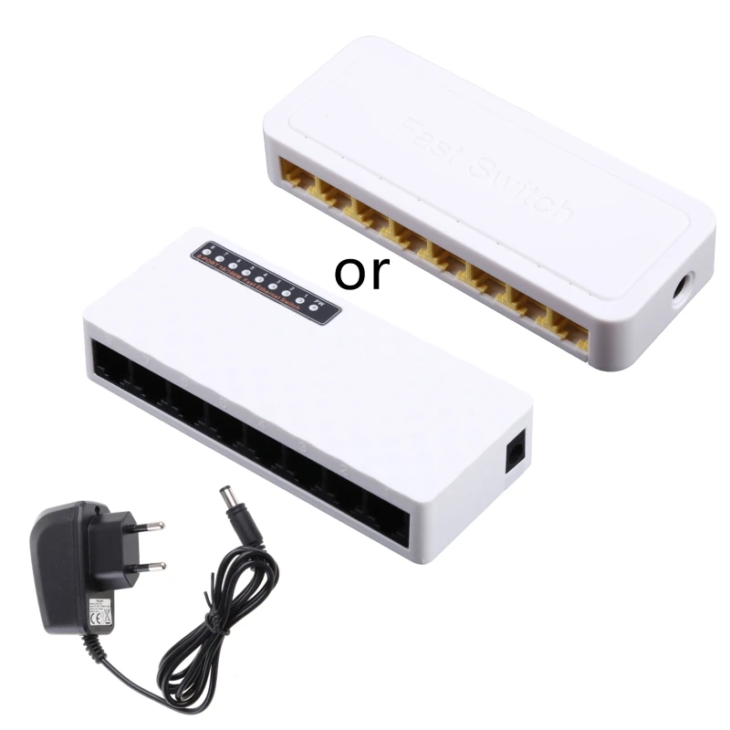 

8-Port 10/100Mbps Ethernet Network Switch HUB Desktop Mini Fast LAN Switcher Adapter Dropship