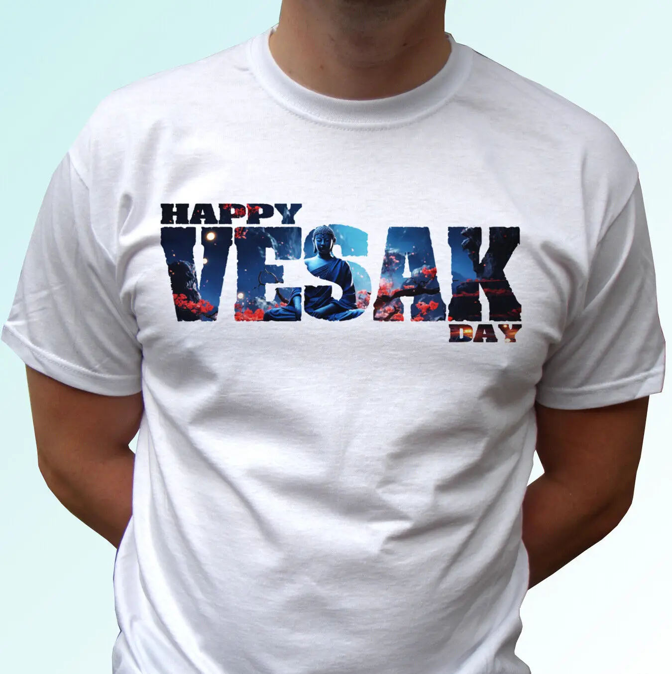 Счастливый День Vesak Футболка Будда праздник Топ мотивация подарок все размеры
