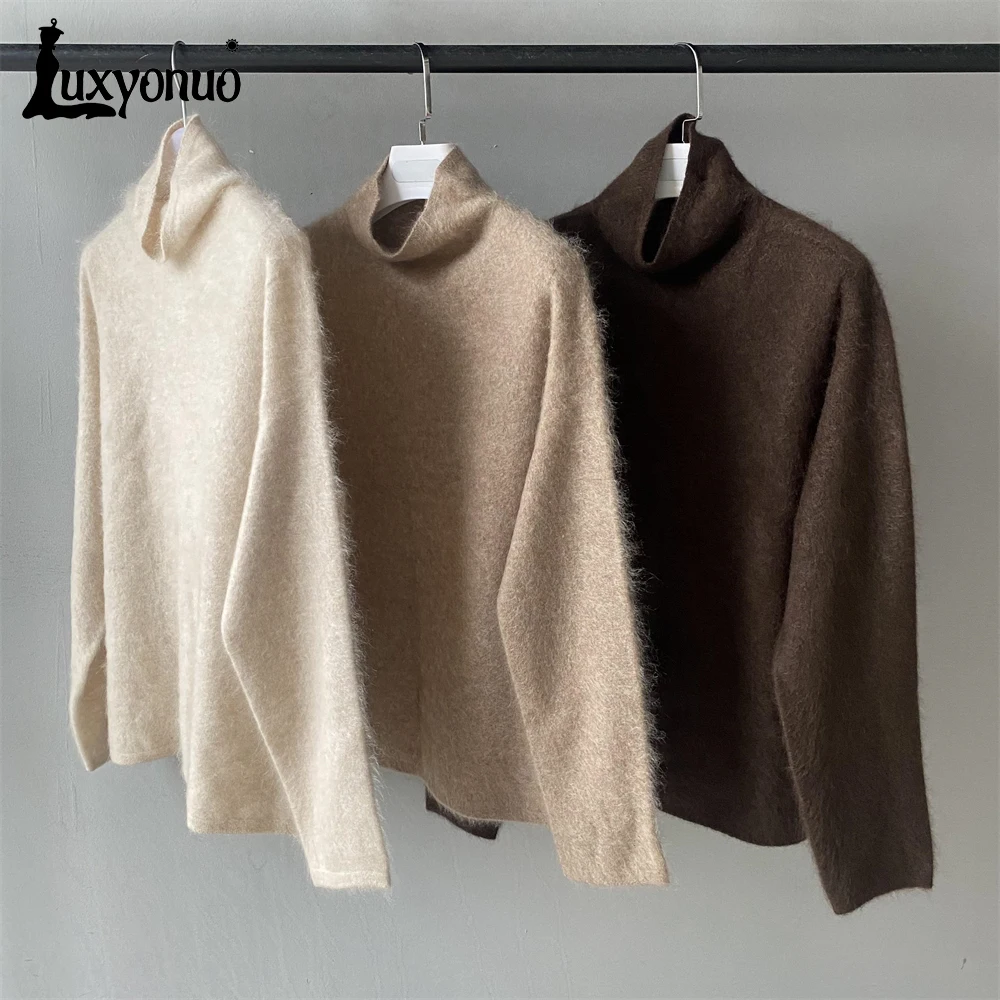 Женский свитер Luxyonuo водолазка с длинным рукавом кашемировый пуловер Женская