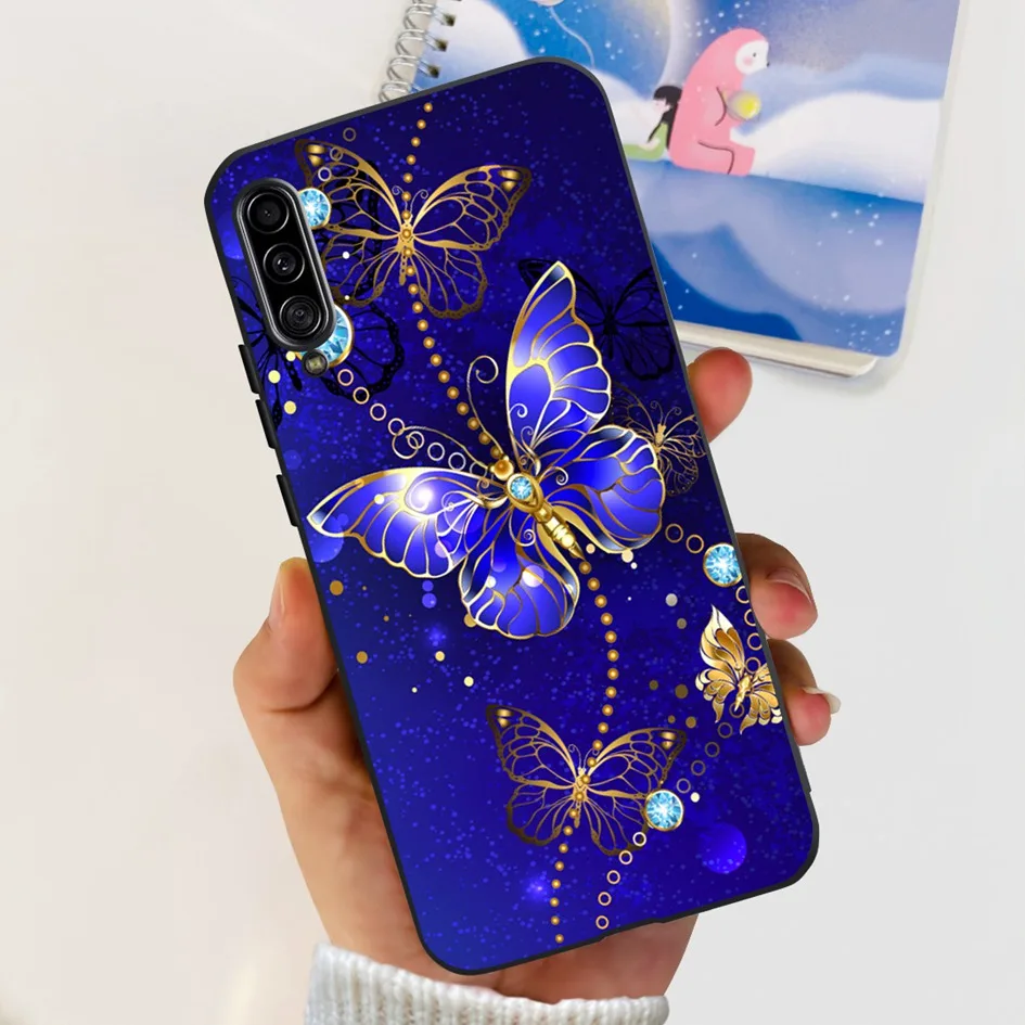 For Samsung A90 5G Case Colorful Flower Soft Silicone Bumper Back Cover Galaxy Phone A 90 SM-A908N Funda