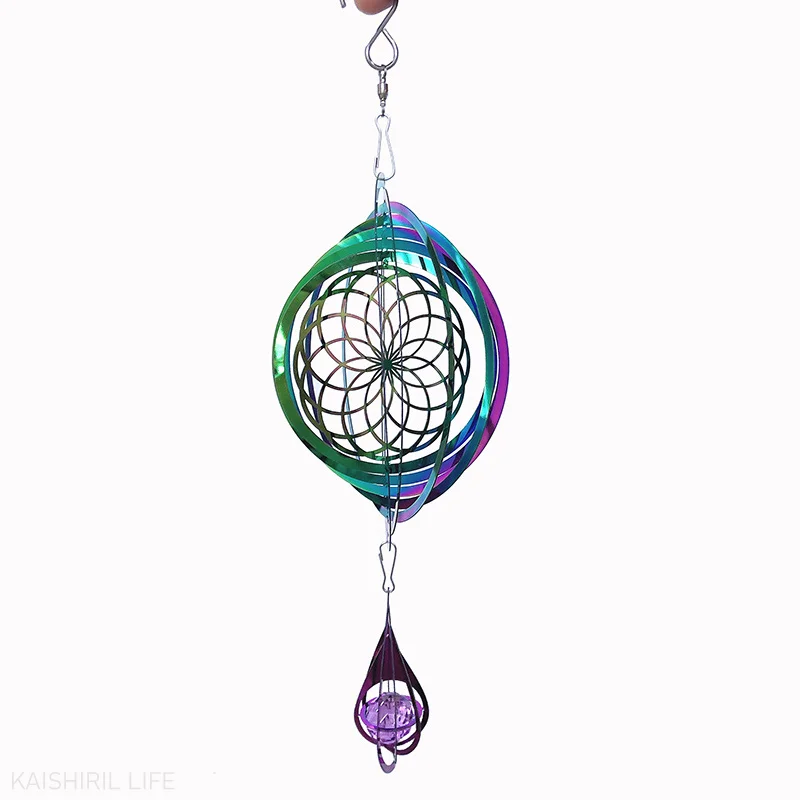 Цена Ветровка садовая с мандалой, подвеска-Спиннер в винтажном стиле, украшение для улицы, для украшения дома, балкона Дешево Ветровка садовая с мандалой, подвеска-Спиннер в винтажном стиле, украшение для улицы, для украшения дома, балкона