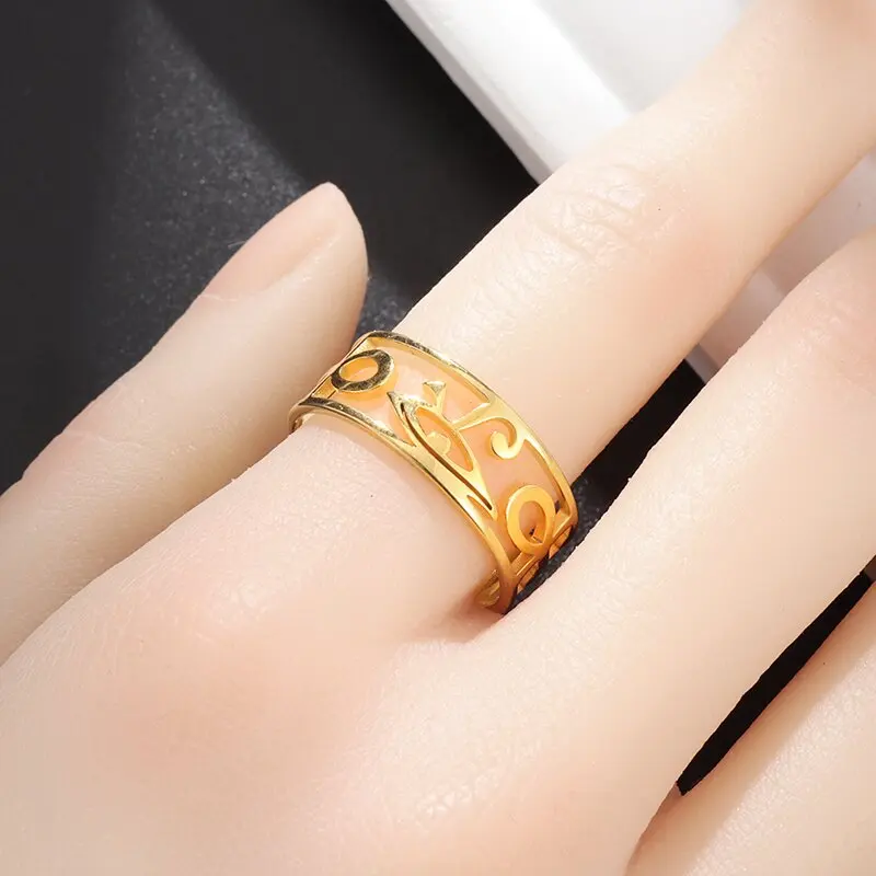 

Retro Trend Eye of Horus Ankh Stainless Steel Ring Men and Women Unique Ancient Egyptian Style Lucky Jewelry Accessories