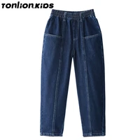 ton lion kids spring autumn loose casual fashion trend boys jeans 5 12 years old trousers fall clothes for kids boys pants