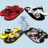 anime luffy flip flops mens summer couples cartoon one piece beach flip flops rubber slippers