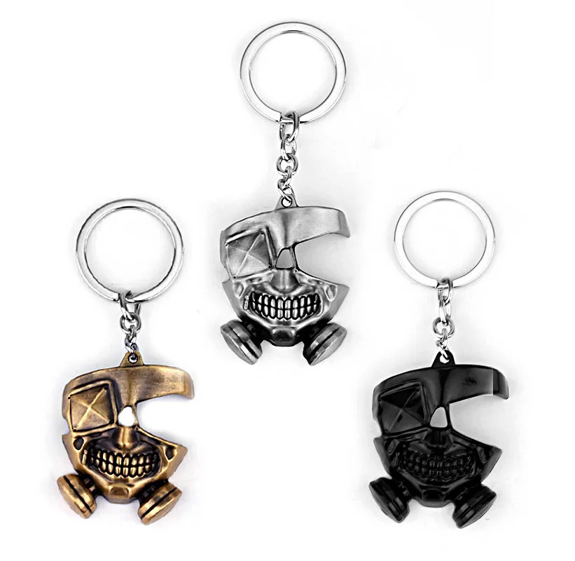

Ghost Mask Keychain for Men 2023 New Fashion Vintage Metal Keyring Animation Tokyo Ghoul Key Holder Trendy Jewelry Accessories