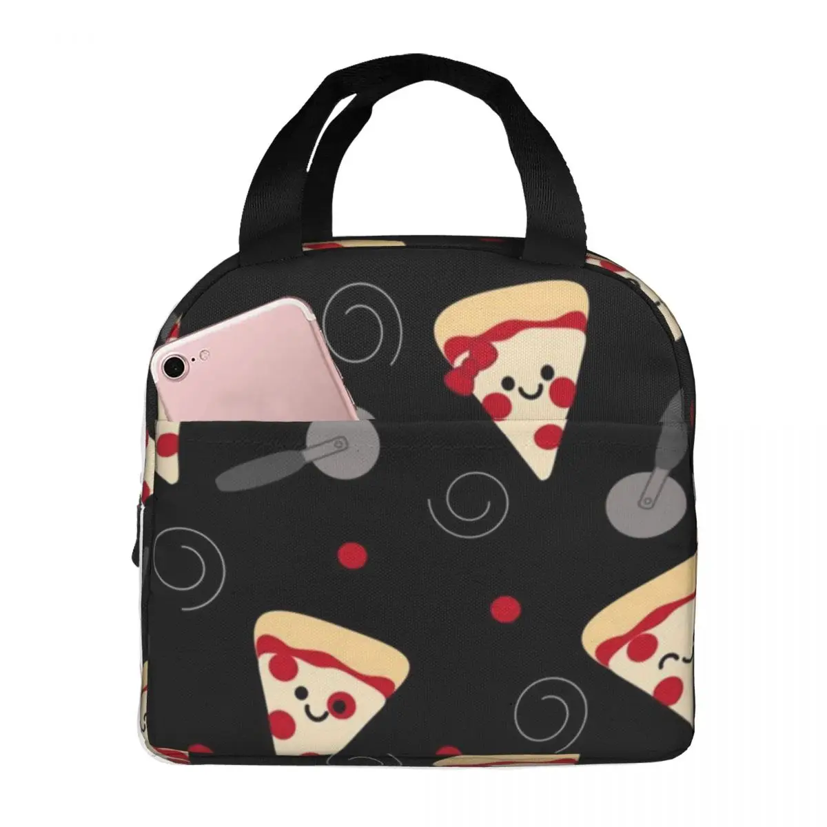 

Pizza Slicer Portable Insulated Oxford Lunch Bag Reusable Lunch Box Lunch Organizer Thermal Cooler Tote Bag