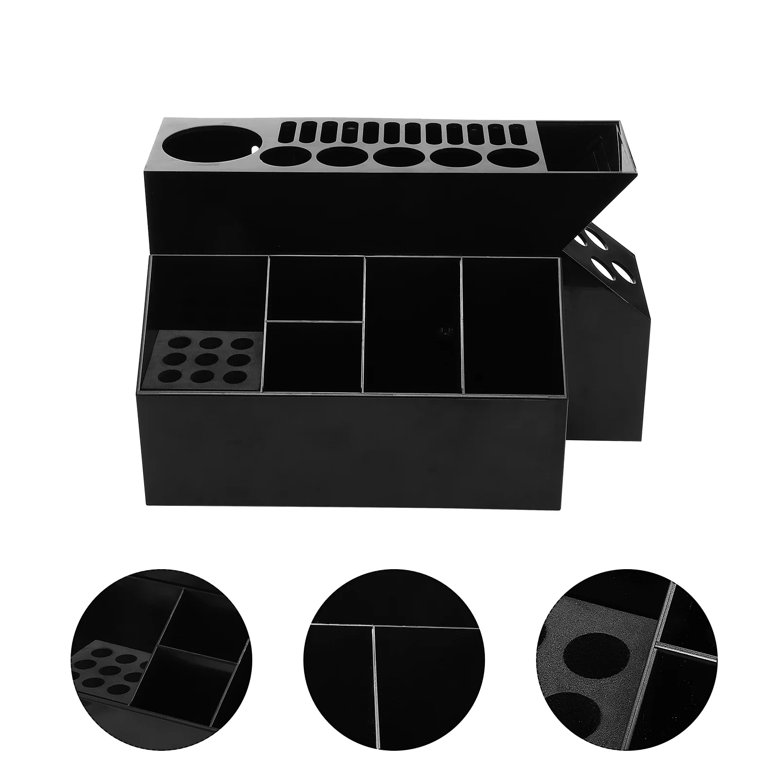 

Scissors Holder Hair Organizer Storage Box Barber Comb Case Containerscissor Hairdressing Combs Salon Stylist Tool Desktop Shear