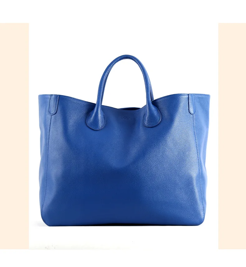 Flug KatzeWomen Giant Handbag Natrul Cowhide Casual Tote Fashion Ladies LargeTravelling bags Shopping  Big Purse Bucket