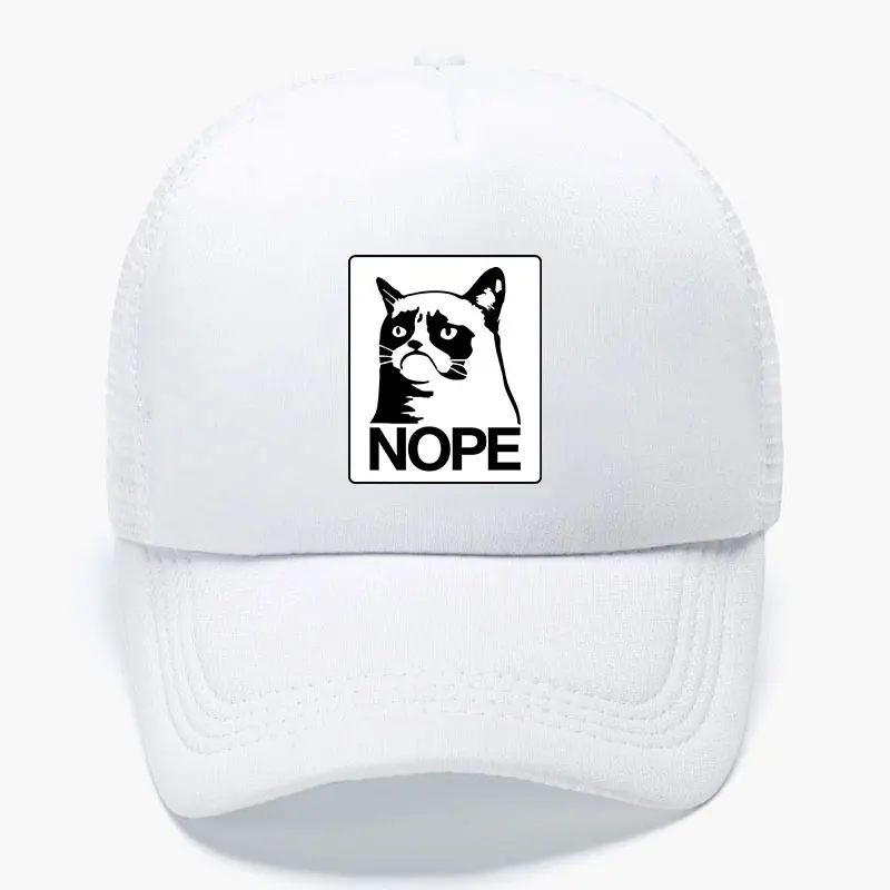 Сетчатая Кепка унисекс для грузовиков, кошки Nope, Повседневная Женская осенне-зимняя уличная Спортивная Кепка для путешествий и рыбалки