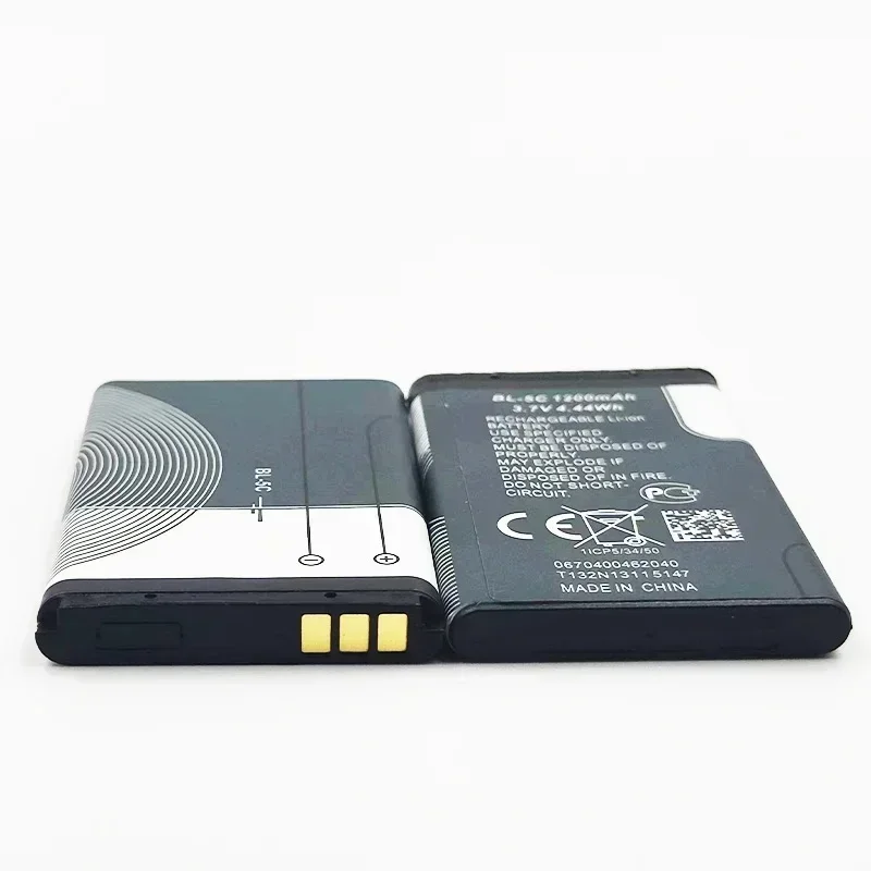 Фото Новый аккумулятор BL-5C 3.7V 1200mAh для мобильных телефонов Nokia BL-5C 1100 6230 6600 1108 1112 1200 n70 n91 N-Gage, заменяющий оригинальный аккумулятор. №3