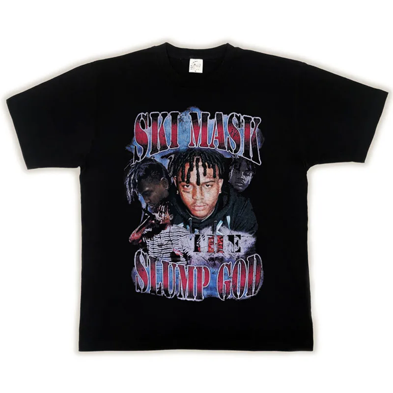 

Vintage Oversized T-shirt Streetwear SKI MASK Print Cotton Tops Tees Versatile Crop Top Woman Clothes Men's Clothing