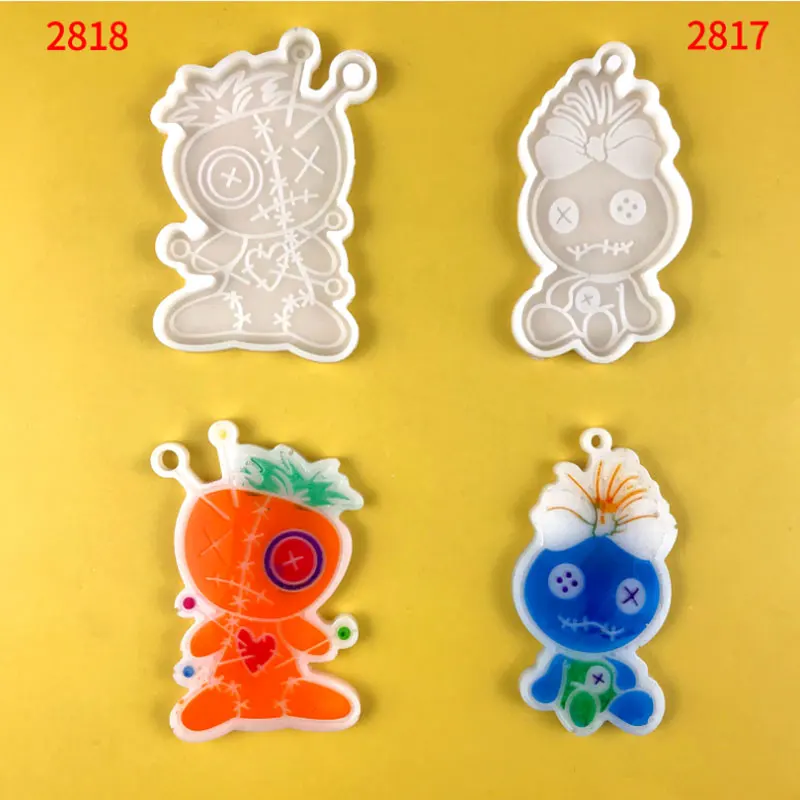 Сделай Сам Voodoo кукла/булавка трава человек брелок формы для смолы рюкзак