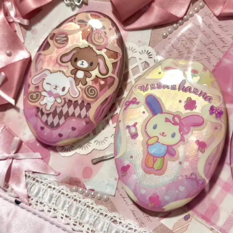 Фото Милые значки-зайчики Sugarbunnies в стиле Kawaii Anime, эллиптические аксессуары для рюкзаков, декоративные значки-игрушки, подарок для друзей №1