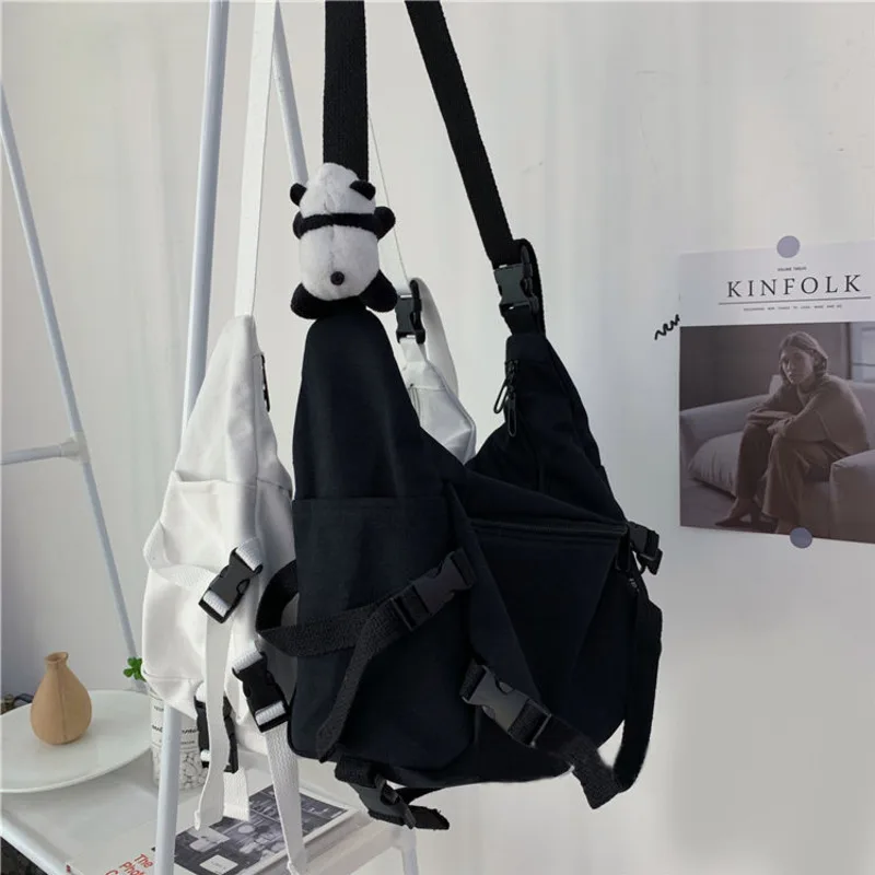 

Холщовая Сумка в стиле Харадзюку Techwear, готические сумки через плечо для женщин, сумочки, кошельки и сумки, женская сумка через плечо для женщ...