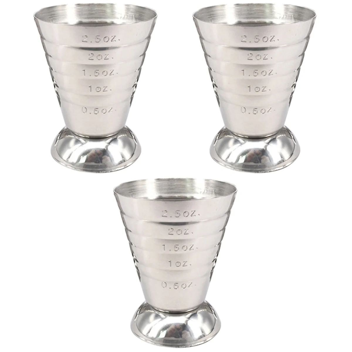 

3pcs Multi-purpose Stainless Steel Jigger Cup Ounce Measuring Cup