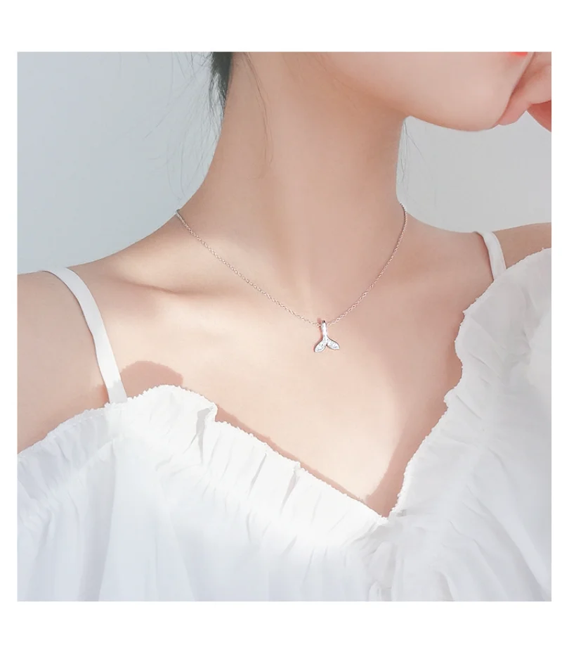 

Простое и модное серебряное ожерелье «рыбий хвост» для женщин модная цепочка на шею для женщин нишевой дизайн