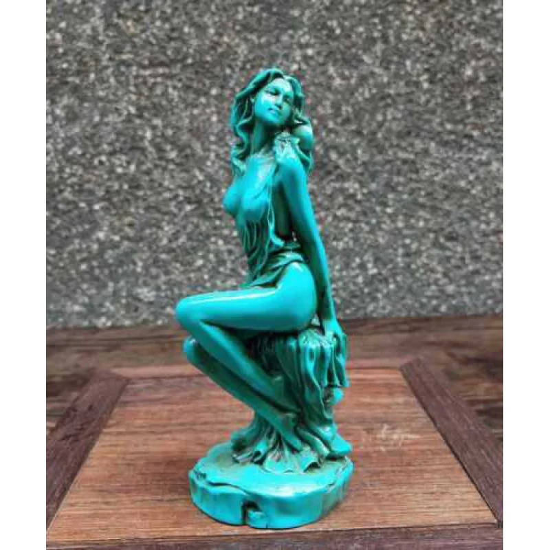 

Hand Carved Green Chinese Natural Turquoise Statue Character Beauty Exquisite