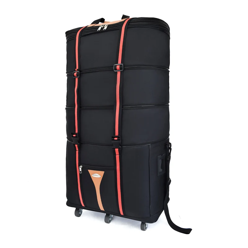 Portable travel bag rolling luggage Large capacity checked bag Extendable Roller Backpack Moving luggage Oxford Cloth duffle bag