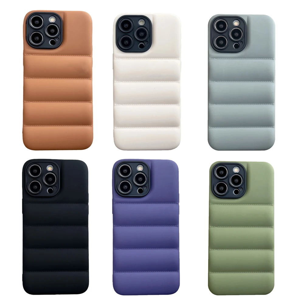 Фото Модный пуховик 2 в 1, чехол для телефона Puffer North для iPhone 16 13 14 15 Pro Max 11 12 Pro 15Plus, противоударный силиконовый чехол №3