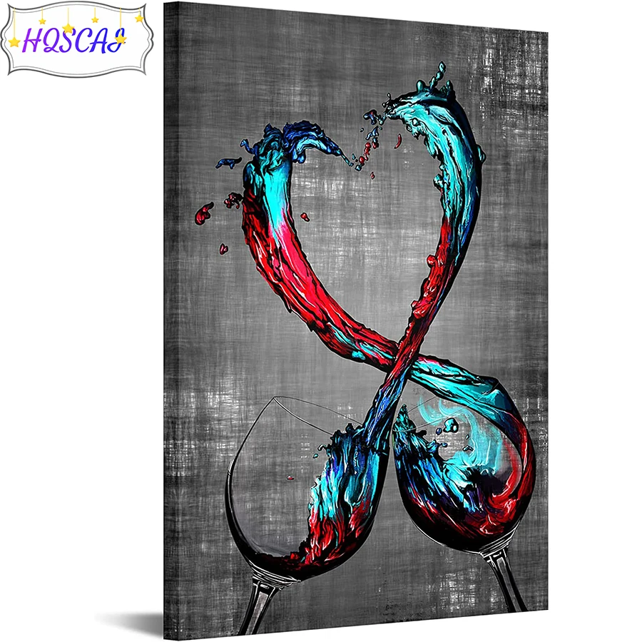 

Diy 5d Creative art, love wine full round Diamond Painting Cross Stitch Square Round Diamond Embroidery Handwork Rhinestone Art