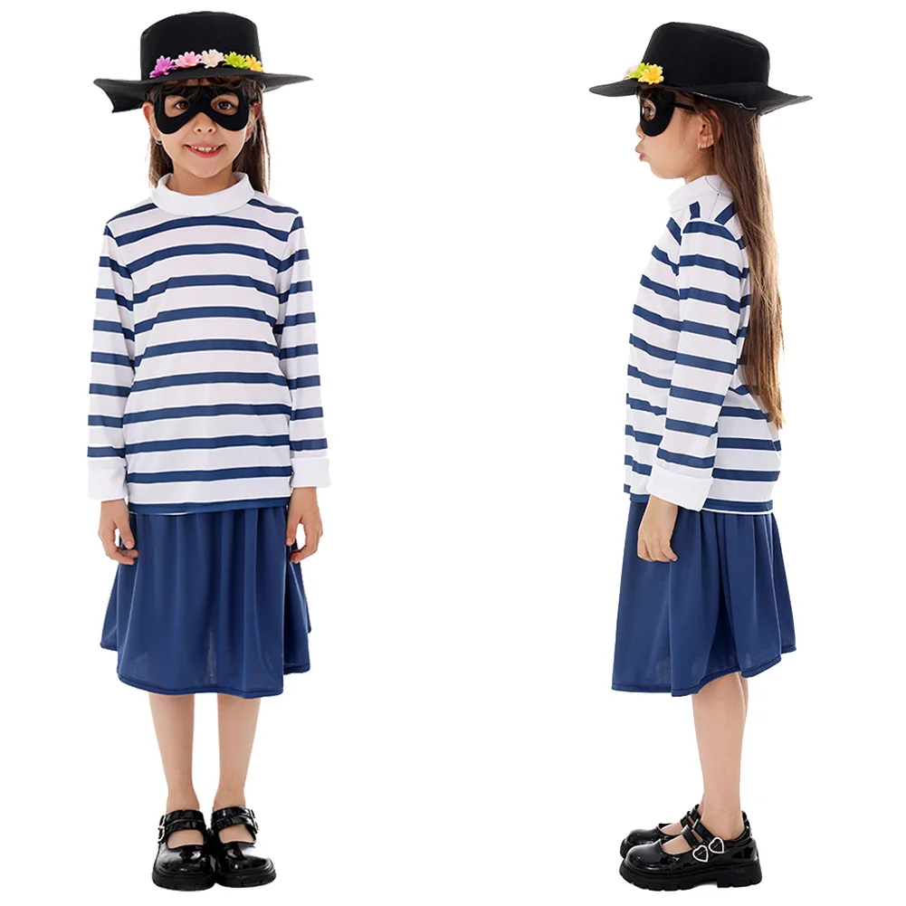 Рубашка в полоску с рисунком злой женская рубашка юбка шляпа очки карнавальный