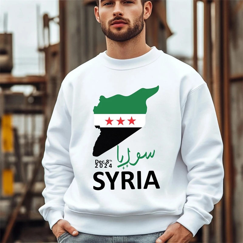 Фото Free Syria Grpahic Sweatshirt For Women Clothes 2024 Syria Flag Long Sleeved Street Casual Hoodie Pullovers Sports GYM Tops 6XL №3