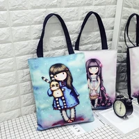 famous designer women handbag high quality durable canvas shoulder bag fashion cartoon printing girls school bag shopping bag