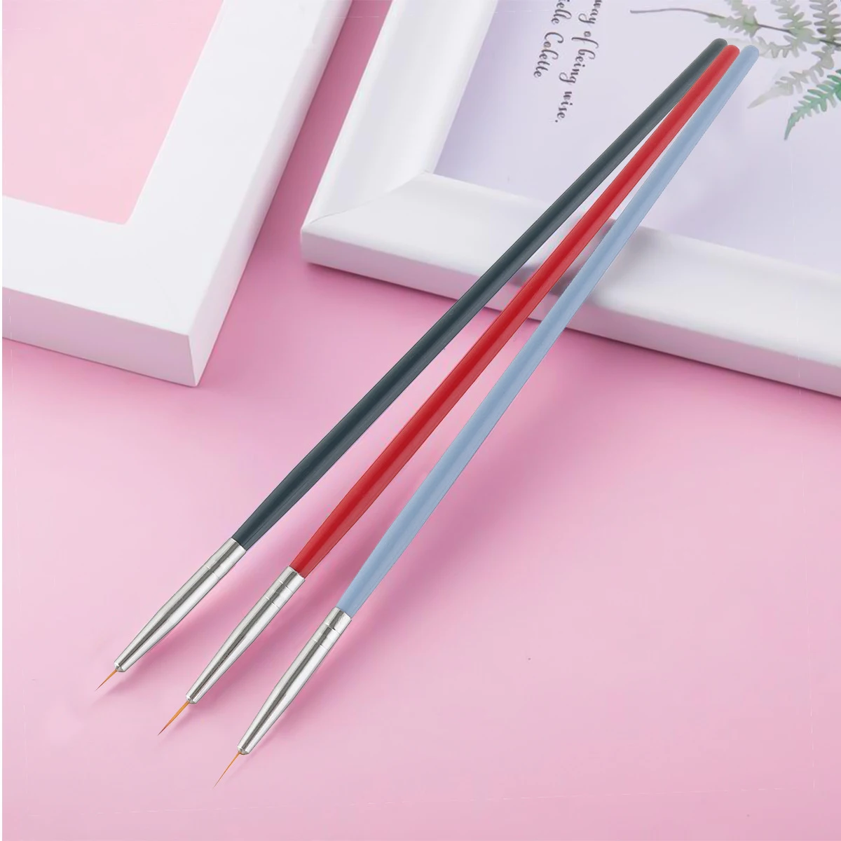 

3Pcs Nail Art Brush Nail Polish UV Gel Painting Wooden Pen French Lines Stripes Grid Drawing Liner For Manicure Pencil DIY Tools