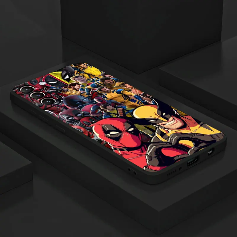 Чехол для Samsung Galaxy S24 Ultra S23 Plus S22 S21 FE S20 S10 Note 20 10 S9 S8 Black Funda Phone Cover Marvel Deadpool Wolverine