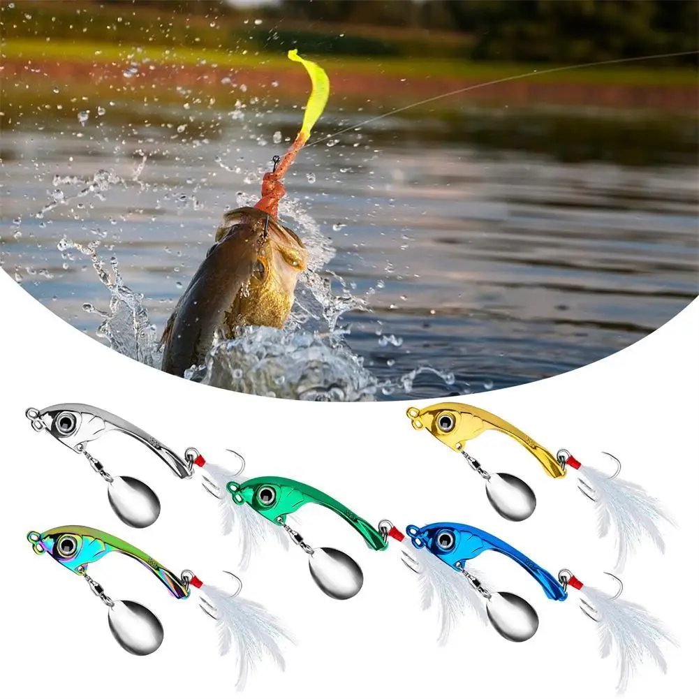 

Spinner Bait 9g 13g Metal Vib Fishing Lure Trolling Rotating Spoon Wobbler Sinking Hard Bait With Sequin Pesca For Bass Pike