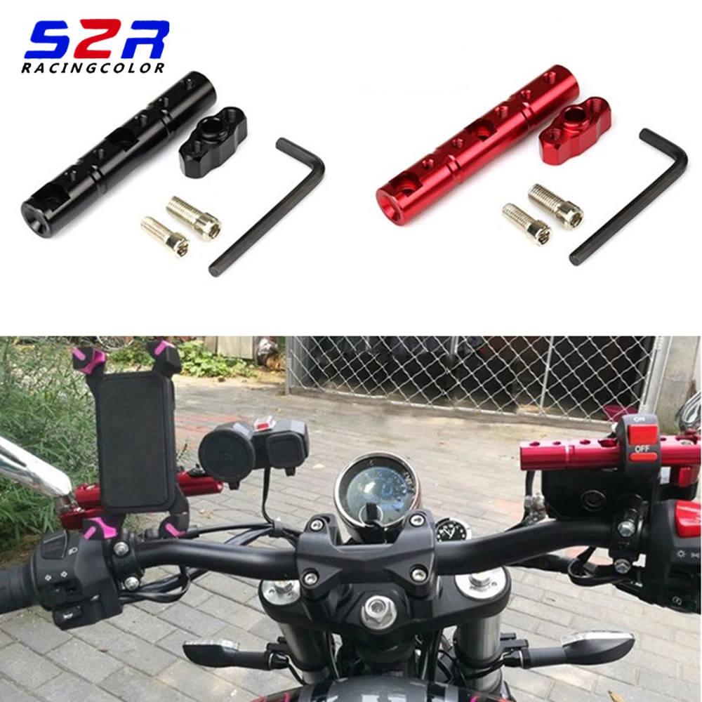 

S2R Motorcycle Mirror Mount Riser Universal Expansion bracket for YAMAHA YBR125 8mm 10mm Gps Extension Mount Clamp Holder