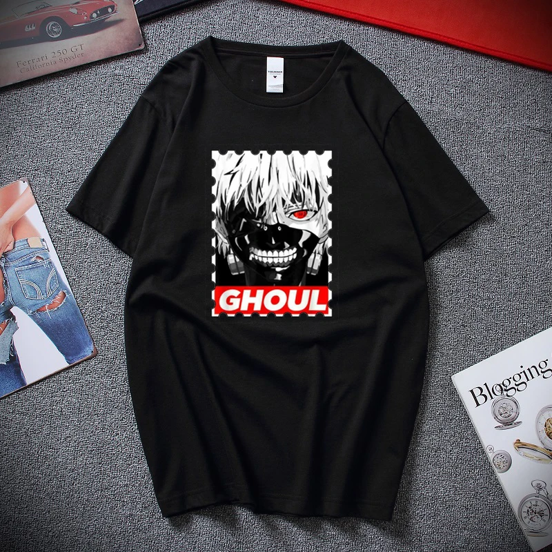 

Japanese Anime Kaneki Ken Y2k Tokyo Ghoul T Shirt Men Kawaii Manga Graphic Tees Fashion Tshirt Summer 90s Tops T-shirt Male