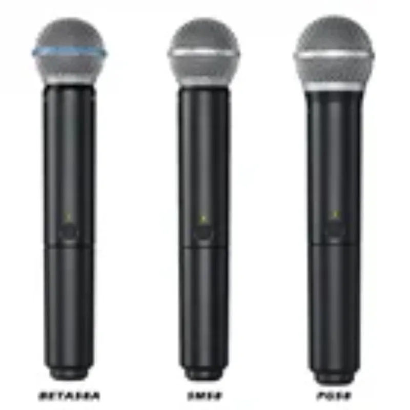Фото BLX24 BLX4 PG58 SM 58 BETA58 Беспроводные микрофоны 2-канальные UHF Микрофон черный Профессиональный микрофон №3