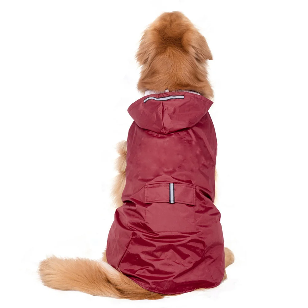 

Reflective Hooded Pet Dog Raincoats Big Dogs Waterproof Clothes Dog Raincoat Puppy Poncho(Red,3XL)