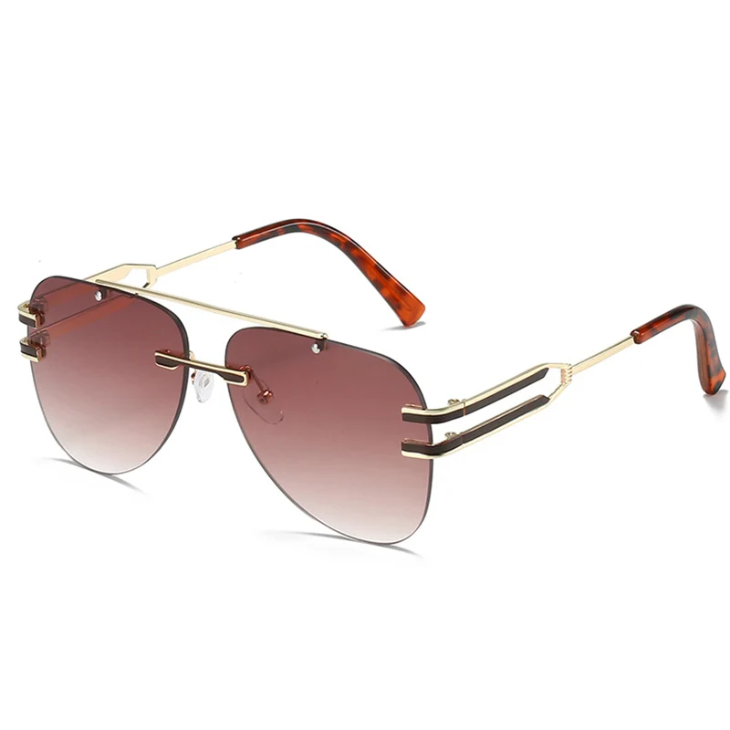 

Новые Популярные Модные мужские круглые солнцезащитные очки без оправы с градиентом UV400 в стиле ретро