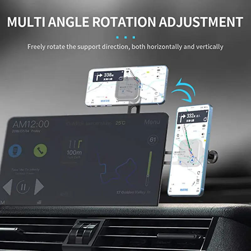magnetic car phone holder floating screen gps mount stand foldable metal smartphone bracket for tesla iphone cellphone support free global shipping