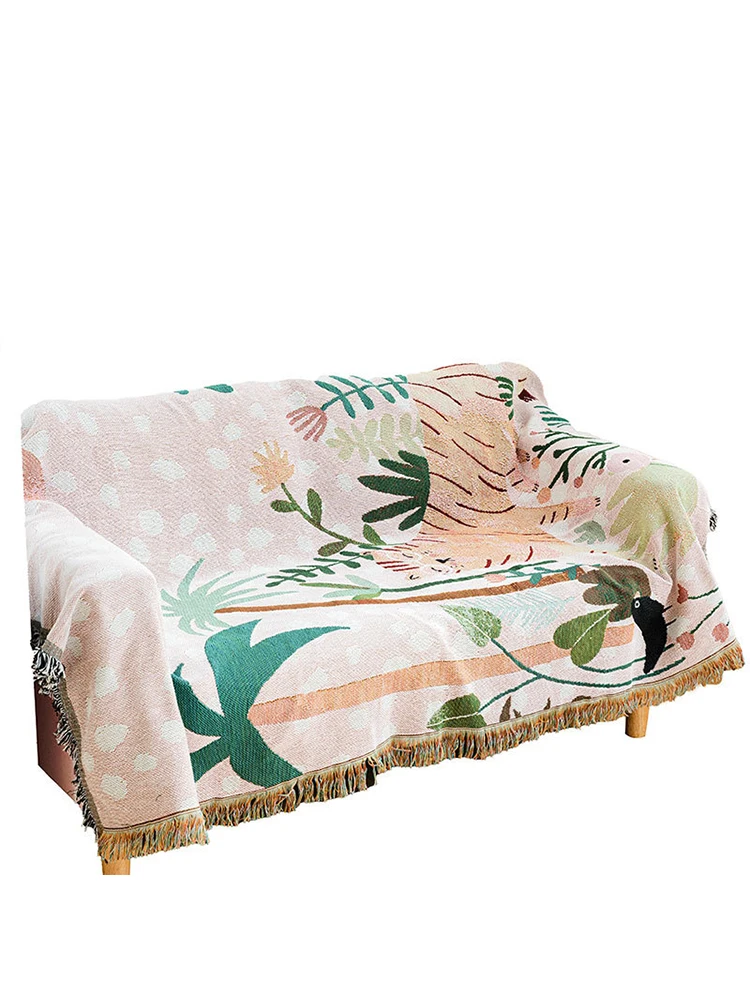 Multipurpose Table Cover Home Decor Fashion Dust-proof Cotton Linen Cushion Bed Sofa Cushion Blanket