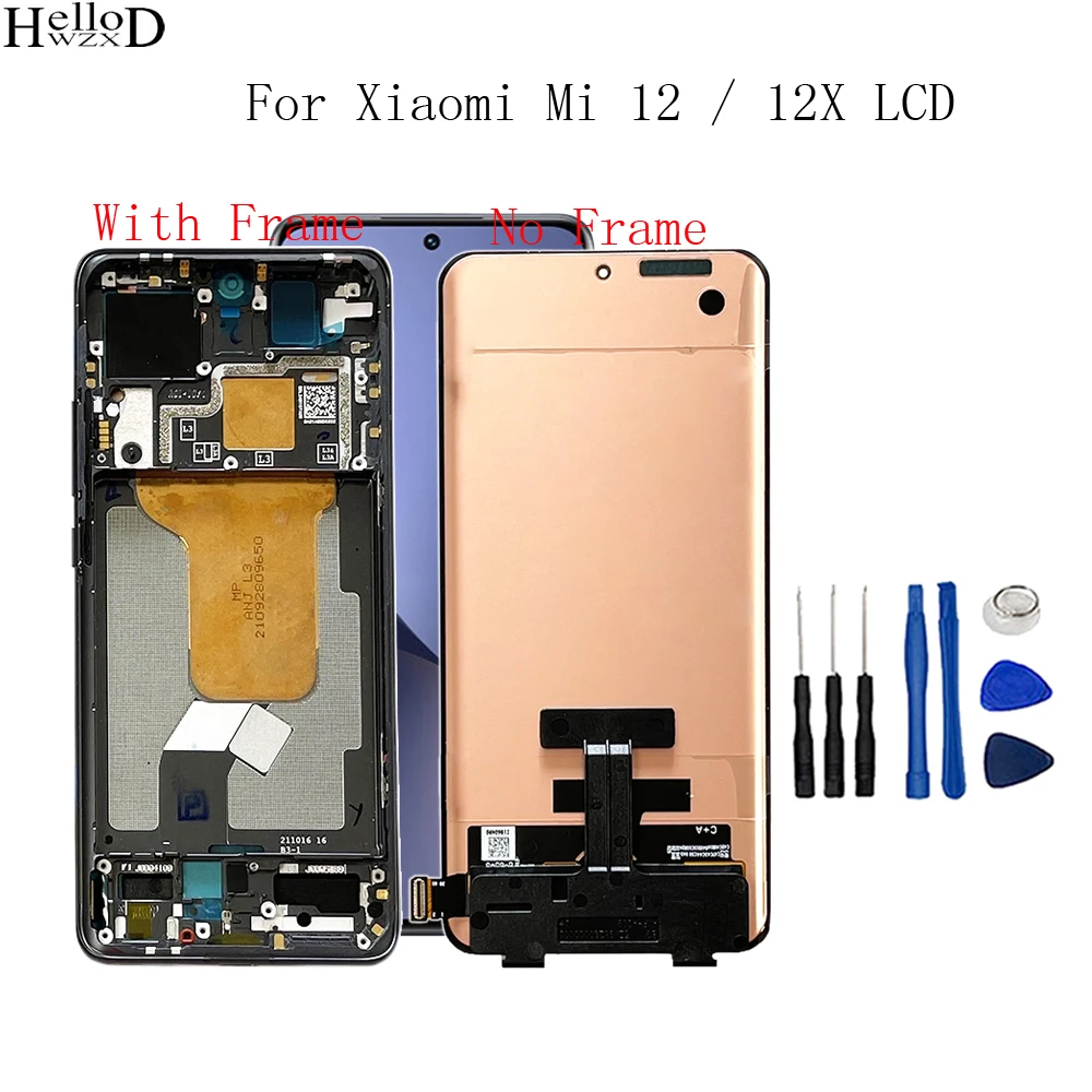 

6.28" Original LCD Display For Xiaomi 12 Mi 12 LCD Touch Screen With Frame For Xiaomi Mi 12x Replacement Repair Parts +Tools