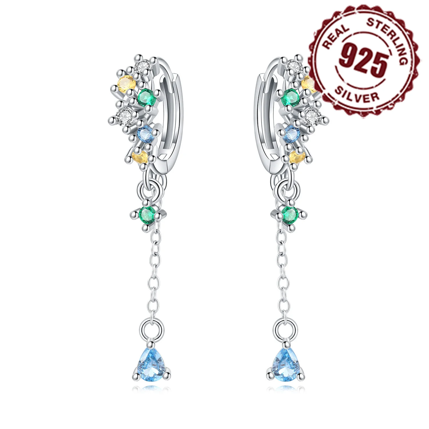 Женские серьги-кисточки из серебра 925 пробы