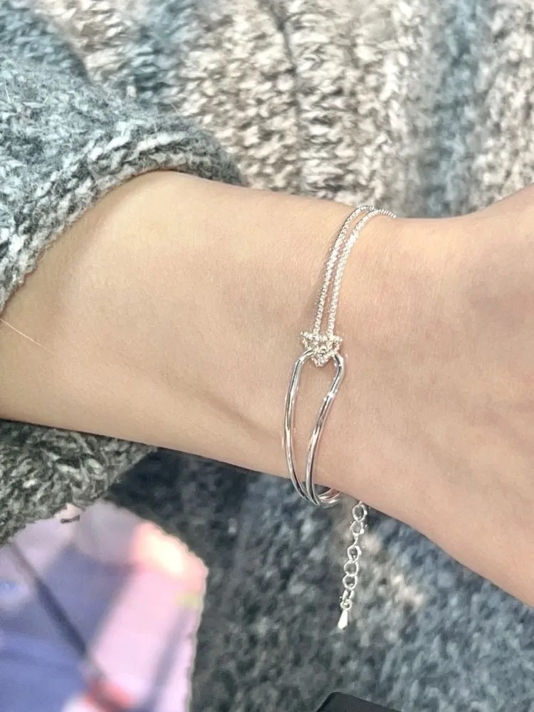 Браслет из стерлингового серебра 999 пробы женский легкий роскошный изысканный