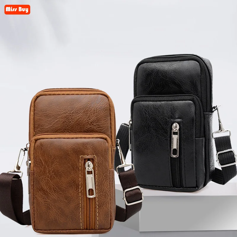 

Casual Universal Man Phone Bag For iPhone 14 13 12 11 Pro Max 4S 5 SE 6 6S 7 8 Plus X XR XS Max Case Crossbody PU Leather Purse