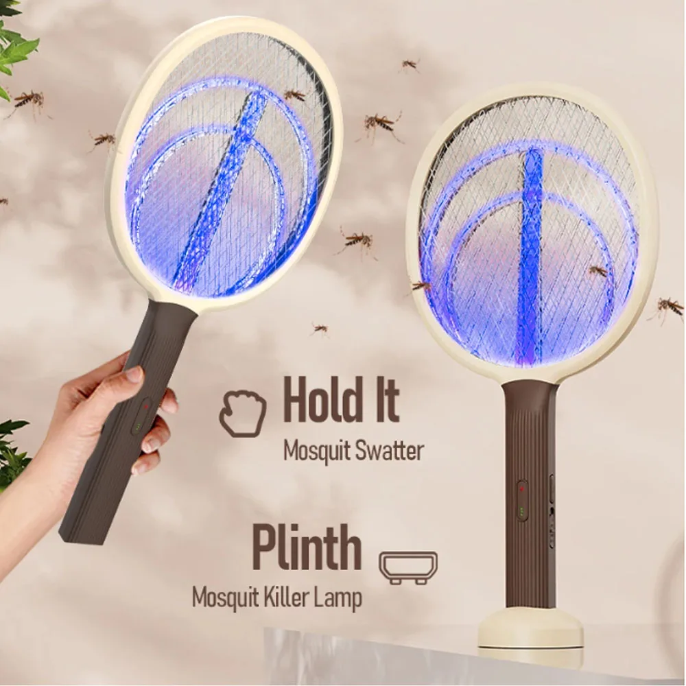 

2 In1 Mosquito Killer Lamp 3000V Electric Shocker 365nm UV Light Bug Zapper Trap Flie Insect USB Rechargeable Summer Fly Swatter