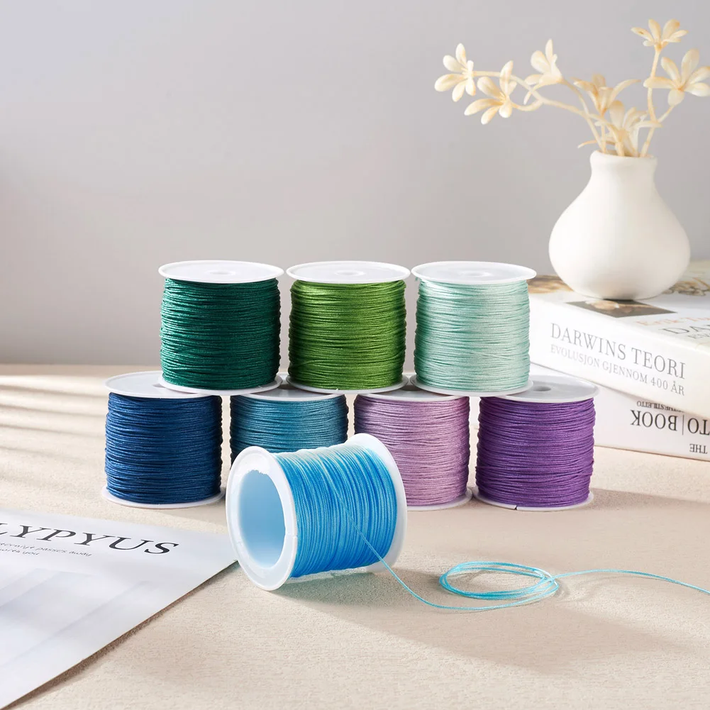 8 Rolls 0.8mm Nylon Cords For Beading Tassels Threads  Handmade Bracelet Necklace Jewelry Making Accessories Woven Decorative