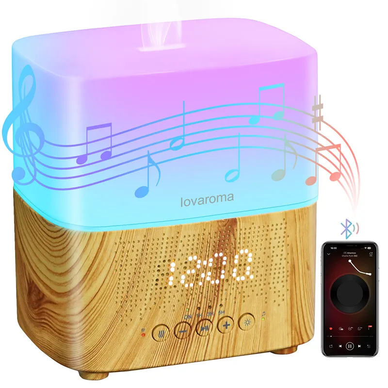 

LOVAROMA CJ-501 300ML Air Humidifier Ultrasonic Aroma Diffuser Difusor Essential Oil Mist Spray Colorful LED Light Home Perfume