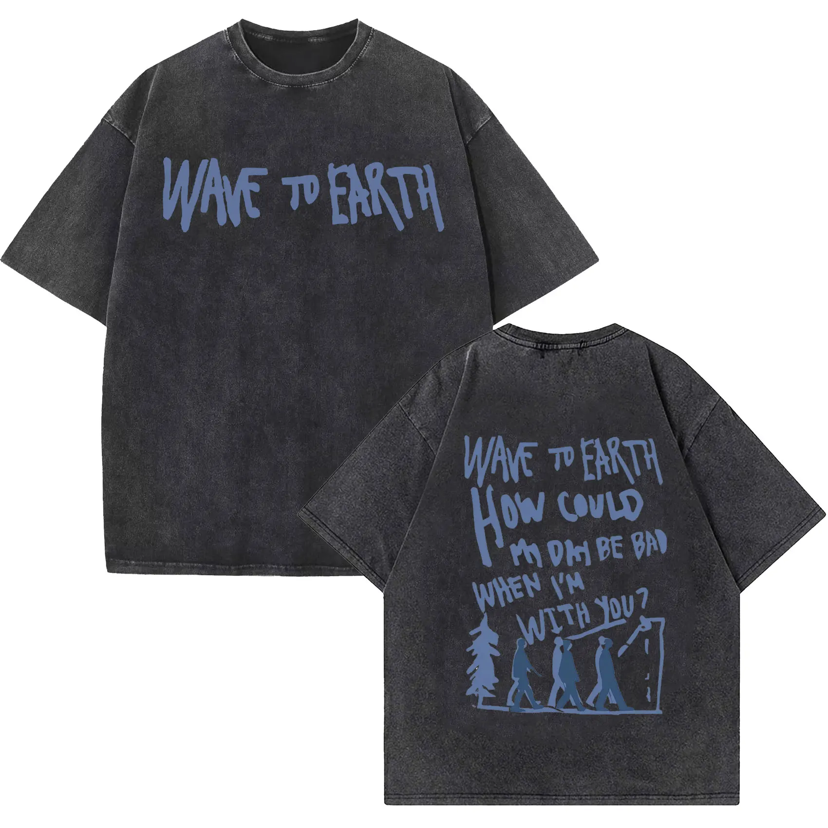 Kpop Band Wave To Earth Tour 2024 винтажные потертые футболки мужская модная футболка в стиле