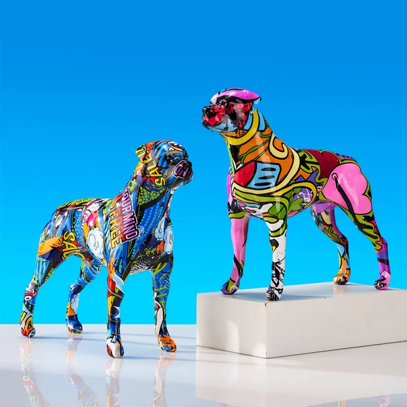 

Art Animal Creative Colorful Rottweiler Resin Crafts Home Decoration Color Modern Simple Decoracion Hogar Moderno Ornaments