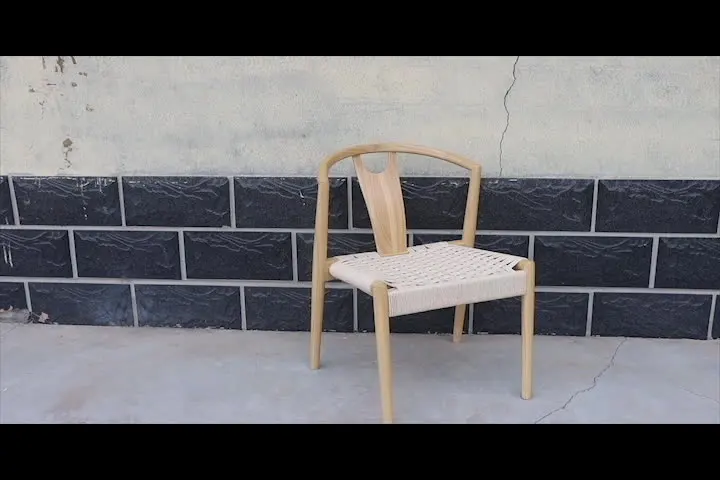 

XX52Modern simple small family backrest dining chair Nikki Restaurant Hotel Solid wood dining chair Japanese beech rope chair