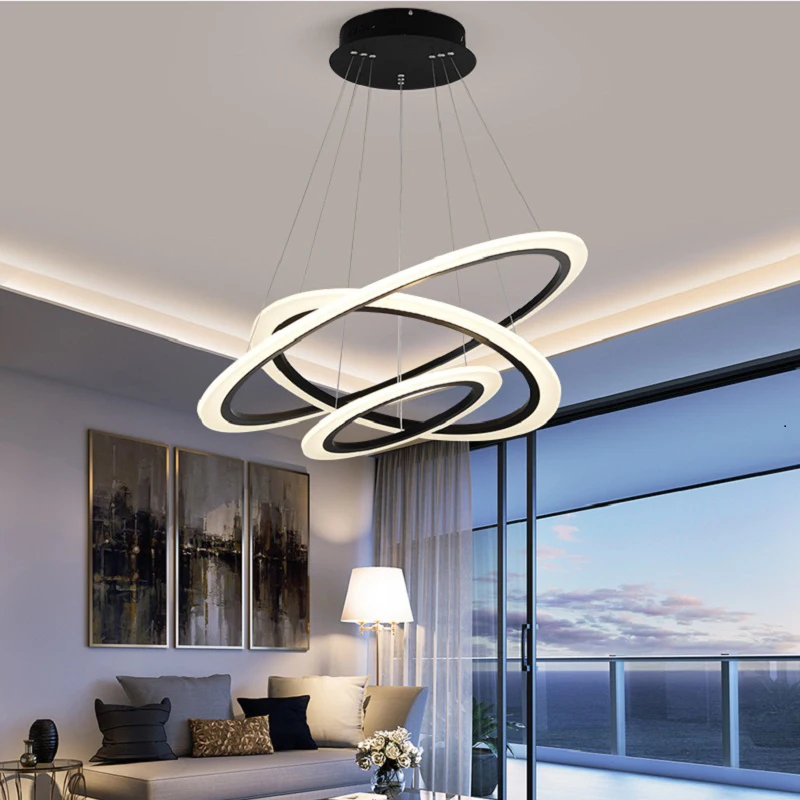 Люстра Omicron LED черная/белая