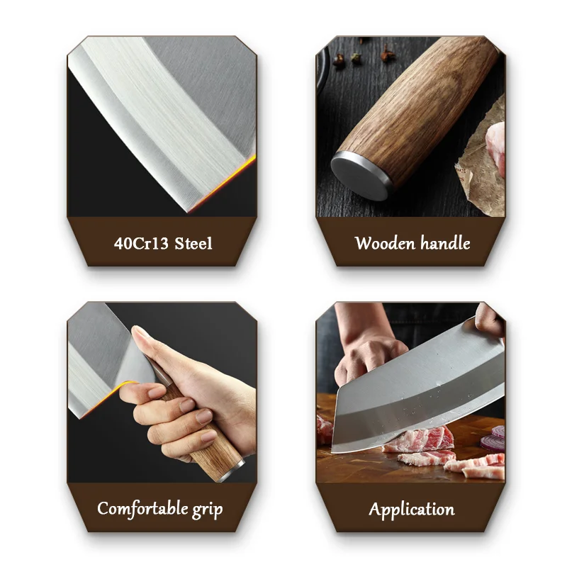 Нож Мясницкий кухонный шеф-повара нож из нержавеющей стали острые ножи для