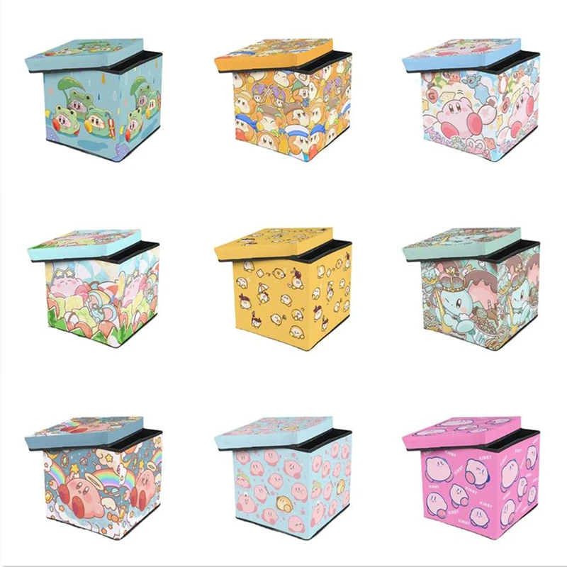 

Kirby мультфильм аниме периферийный кавайный ящик для хранения складной холщовый квадратный ящик для хранения креативное украшение комнаты изысканный подарок